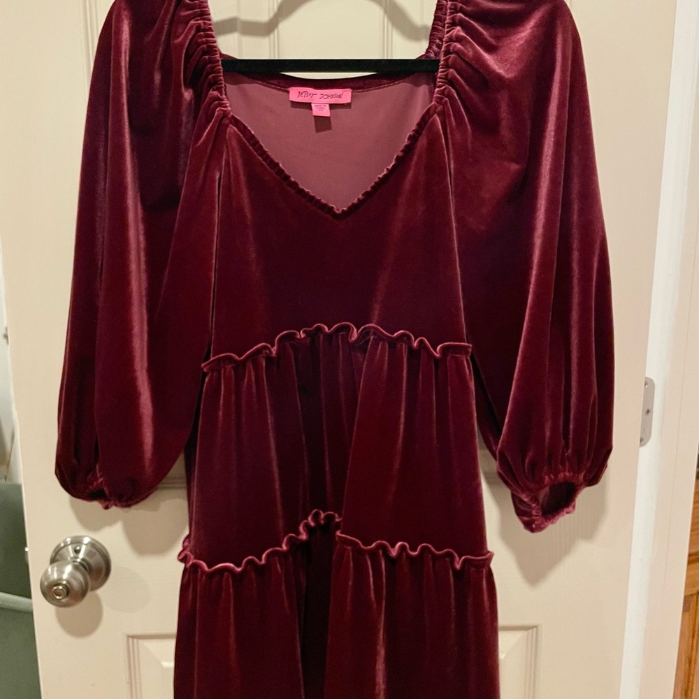 Betsey Johnson Velvet Burgundy Robe